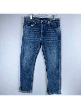 Levis 513 Jeans Straight Leg Mid-Rise Blue Medium Wash Men Size W36 X L30